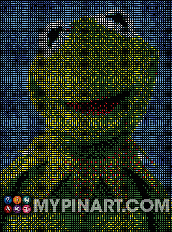 Pushpin Art Kermit the Frog Muppet Babies